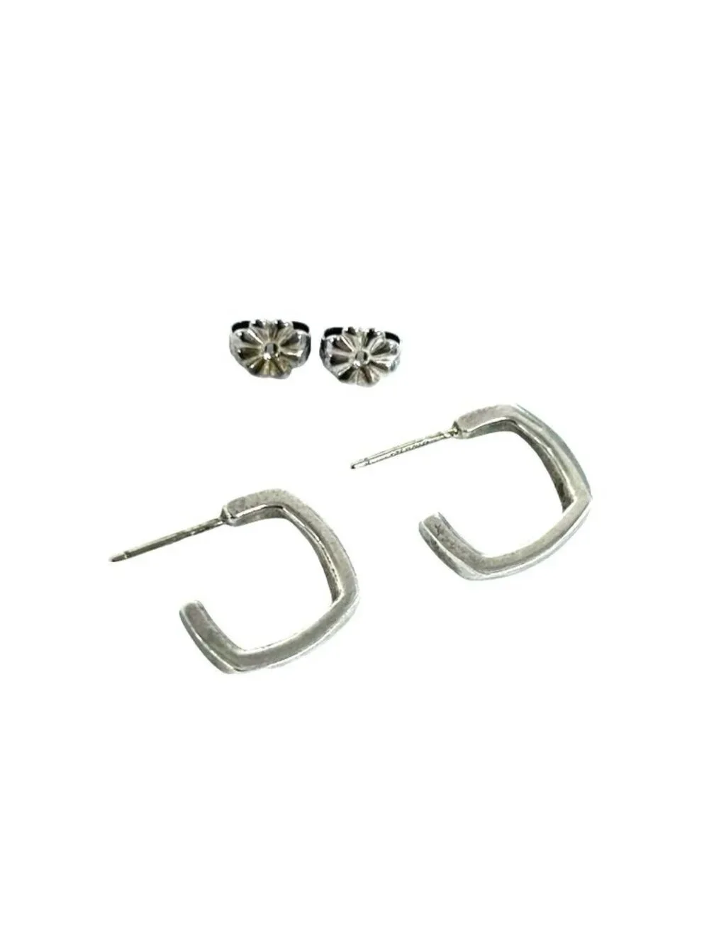 Tiffany & Co Vintage Torque Hoop Earrings 925 Sterling Silver Accessory Sally